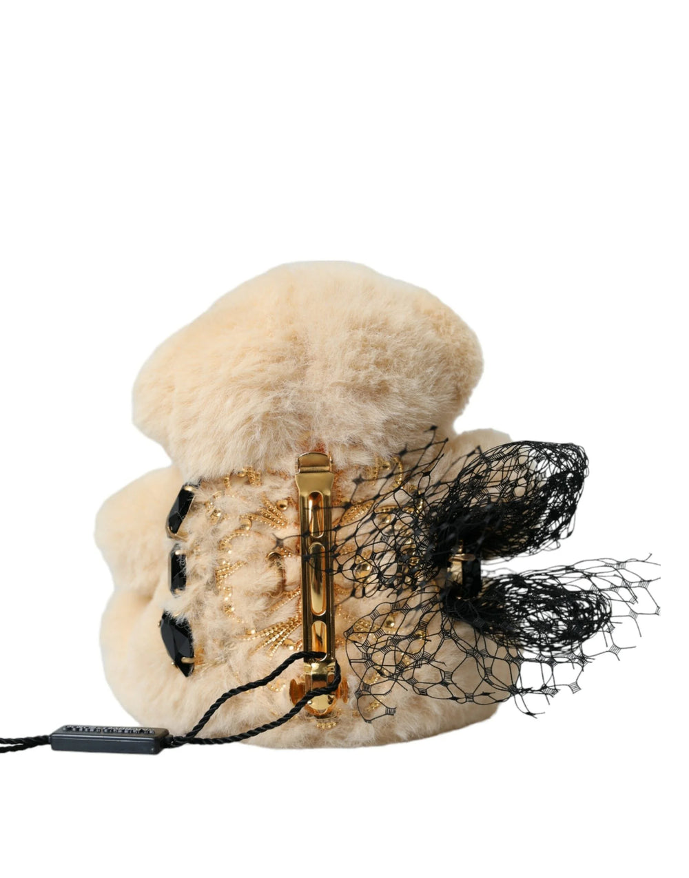 Dolce & Gabbana Beige Teddy Bear Mesh Net Band Hair Clip - Hair Pins Claws & Clips