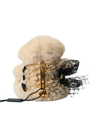 Dolce & Gabbana Beige Teddy Bear Mesh Net Band Hair Clip - Hair Pins Claws & Clips