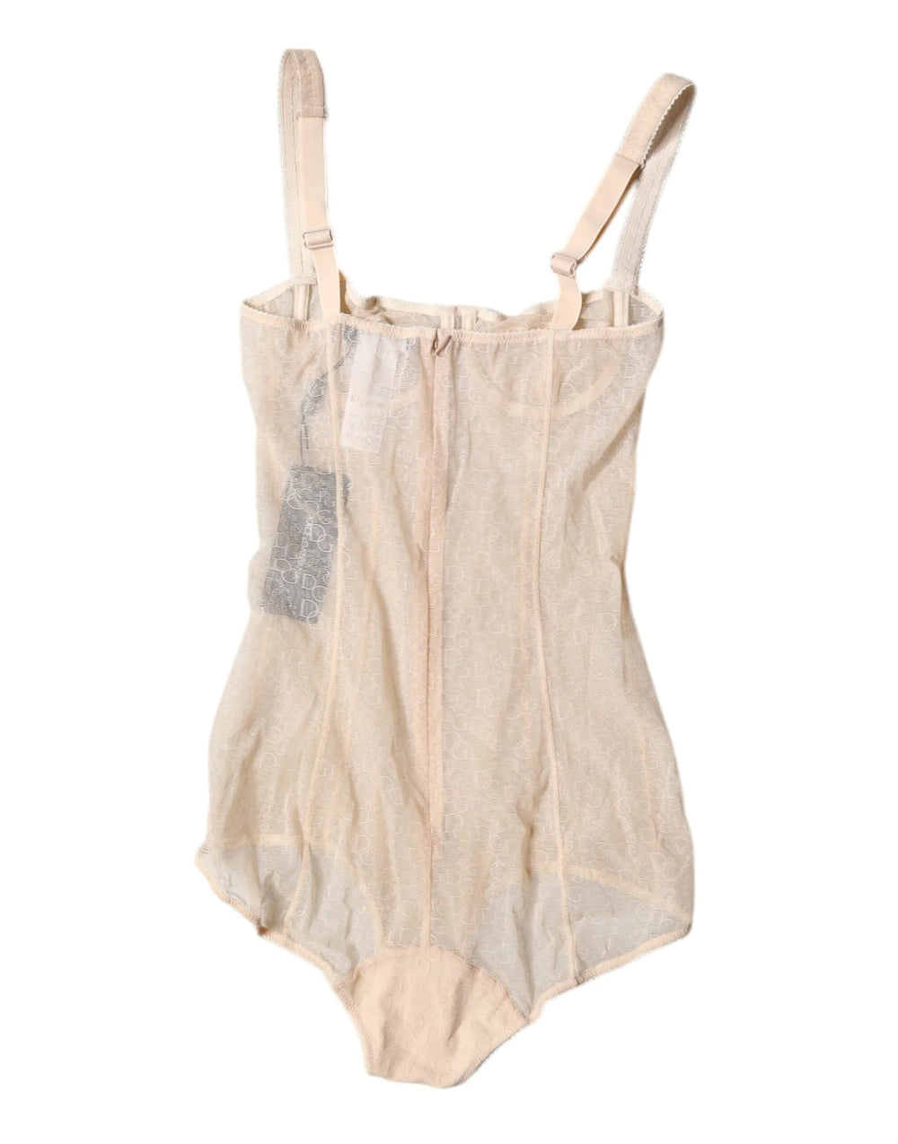 Dolce & Gabbana Beige Tulle Balconette Bra Bodysuit Underwear - IT2 | S - Bodysuits