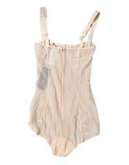 Dolce & Gabbana Beige Tulle Balconette Bra Bodysuit Underwear - IT2 | S - Bodysuits