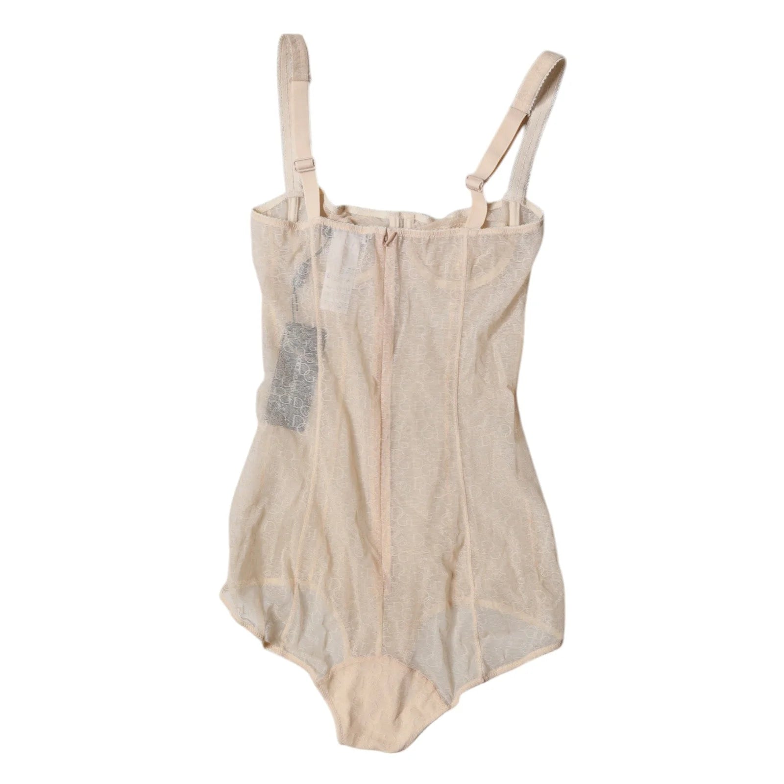 Dolce & Gabbana Beige Tulle Balconette Bra Bodysuit Underwear - IT2 | S - Bodysuits