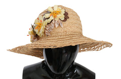 Dolce & Gabbana Beige Wide Brim Floral Bucket Capello Hat - 56 cm|XS