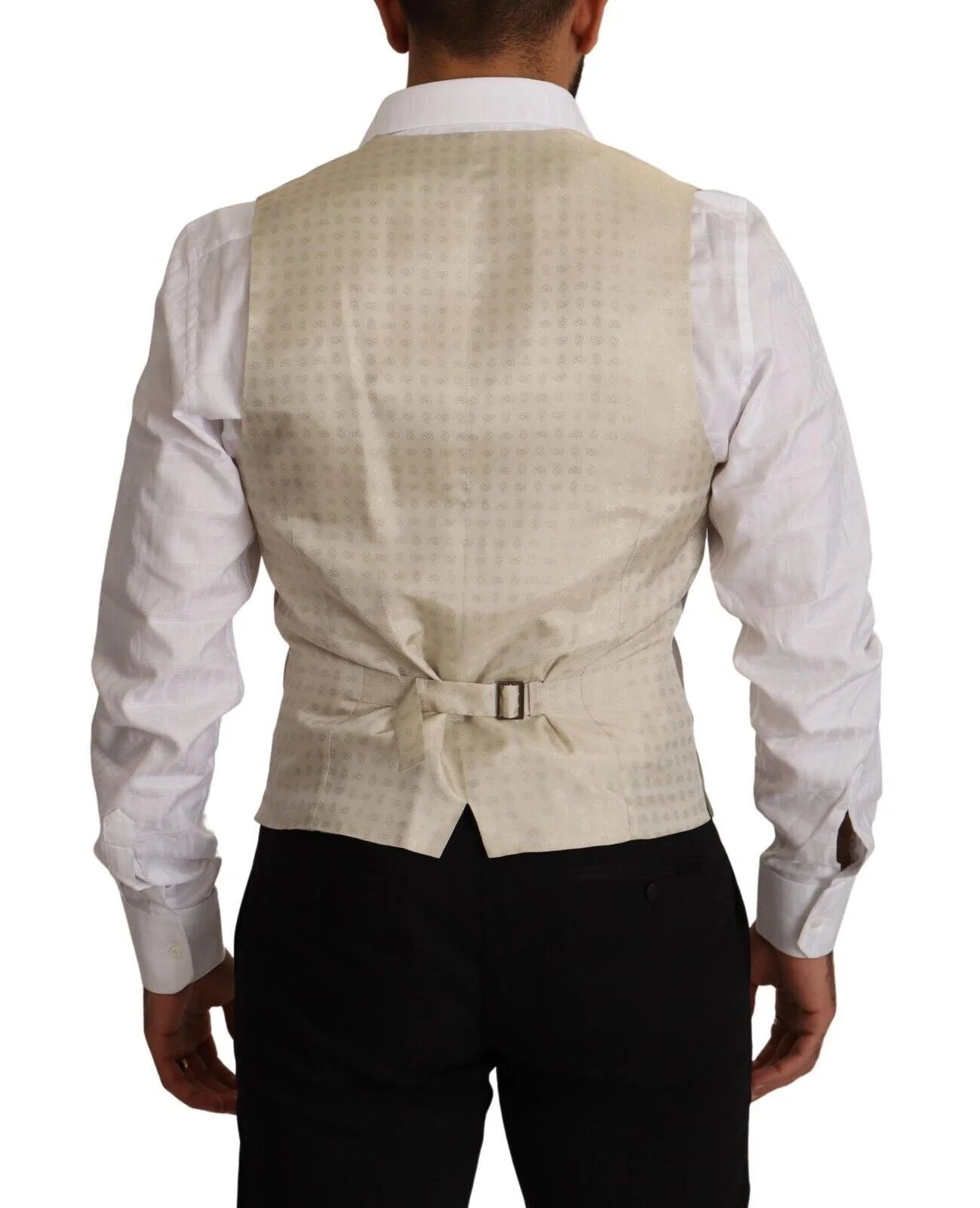 Dolce & Gabbana Beige Wool Single Breasted Waistcoat Vest - IT48 | M - Vests