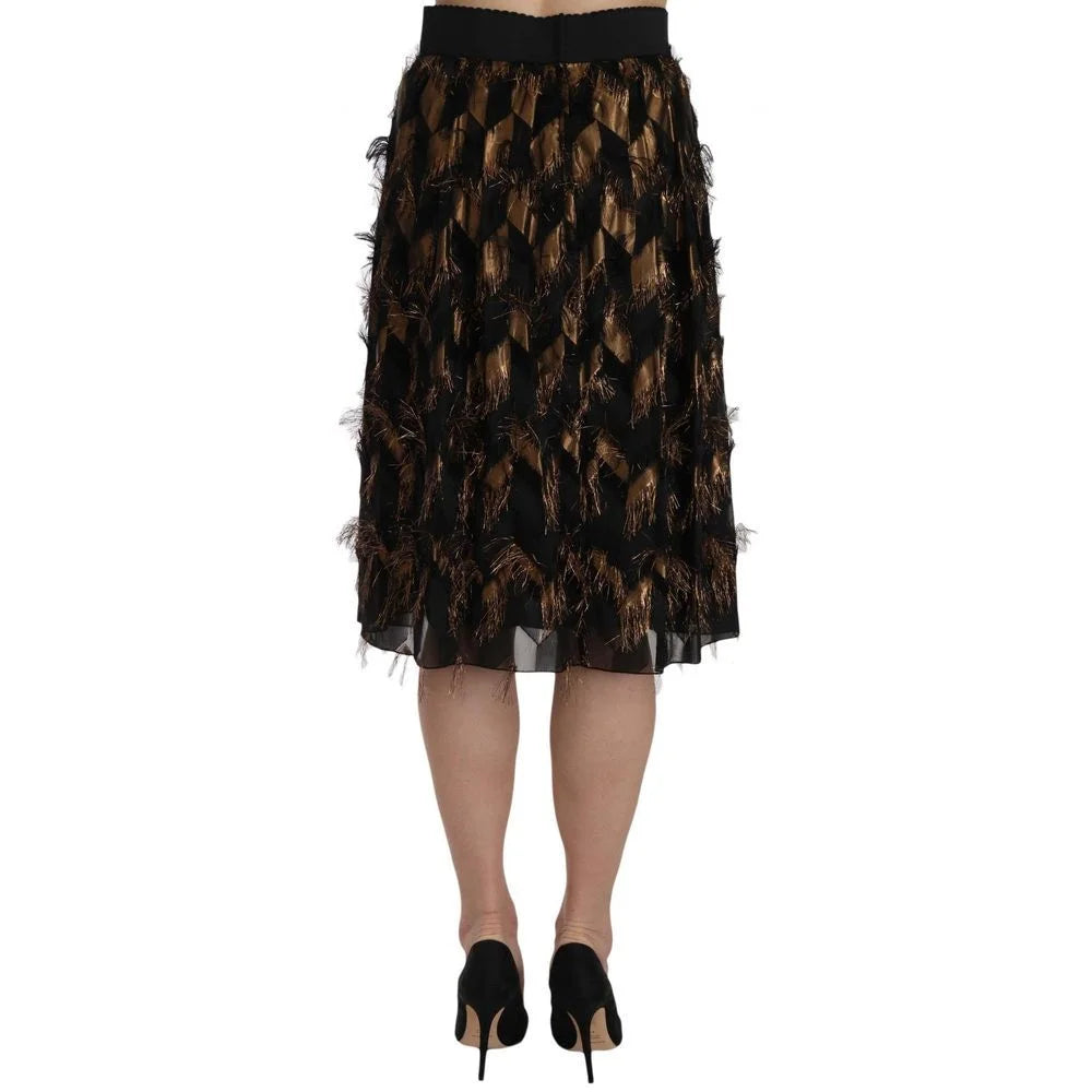 Dolce & Gabbana Bicolor Silk Midi Skirt - IT40