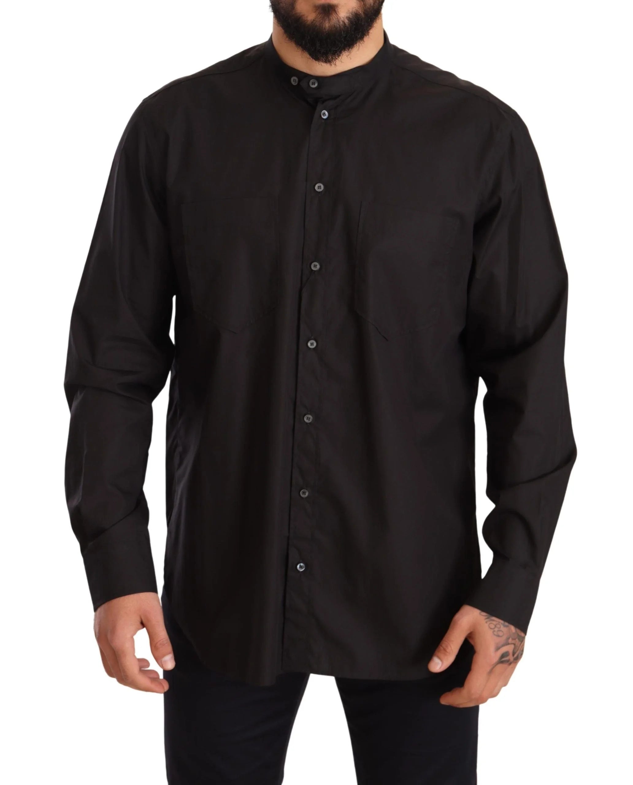 Dolce & Gabbana Black 100% Cotton Formal Dress Top Shirt - IT38 | XS - Shirts