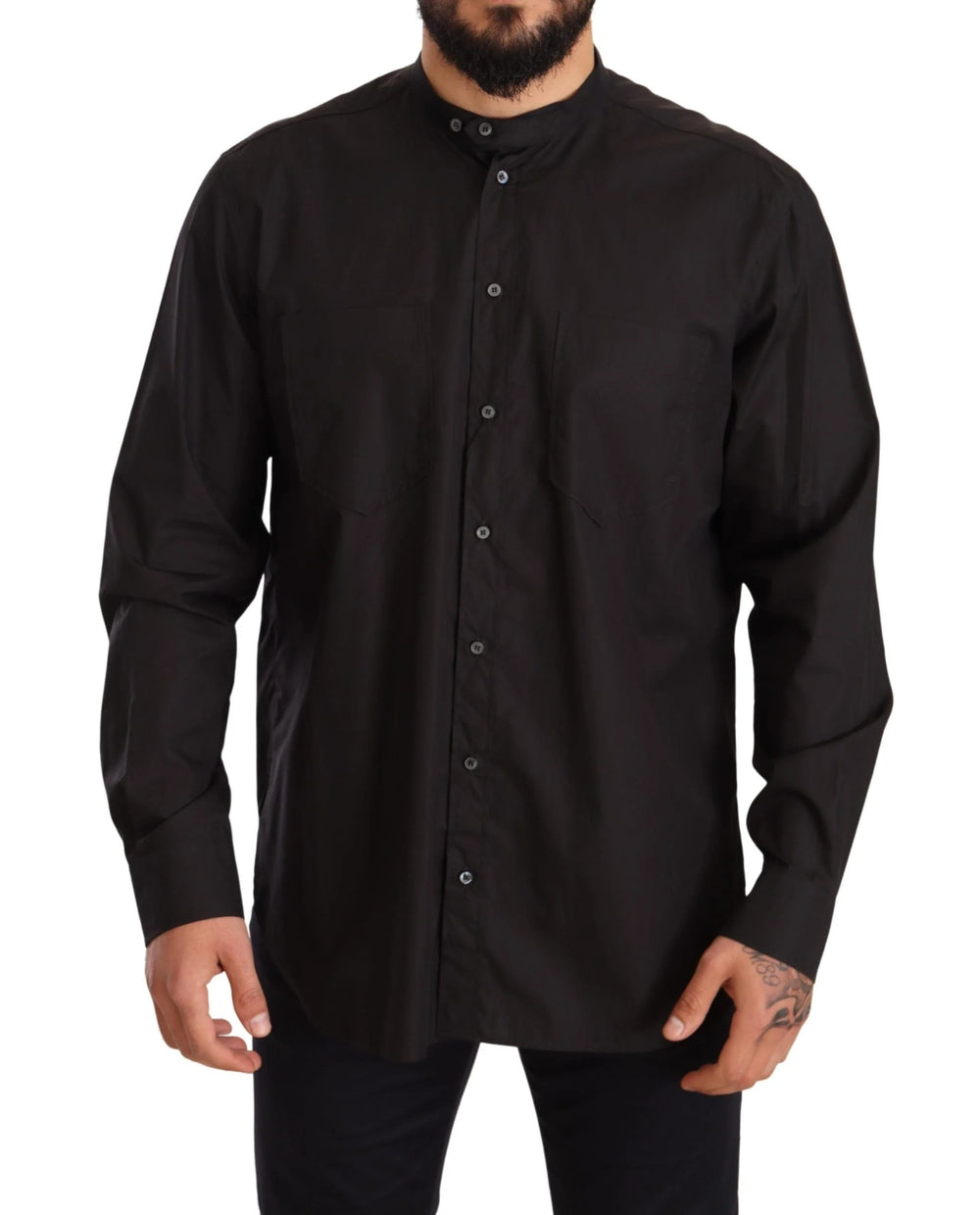 Dolce & Gabbana Black 100% Cotton Formal Dress Top Shirt - IT38 | XS - Shirts
