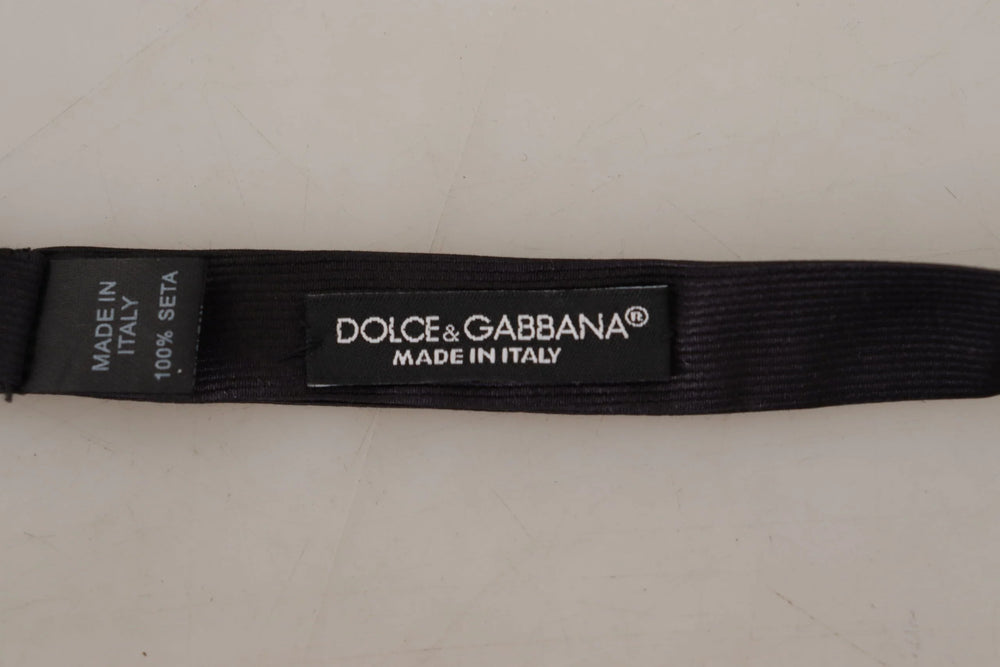 Dolce & Gabbana Black 100% Silk Adjustable Neck Papillon Tie