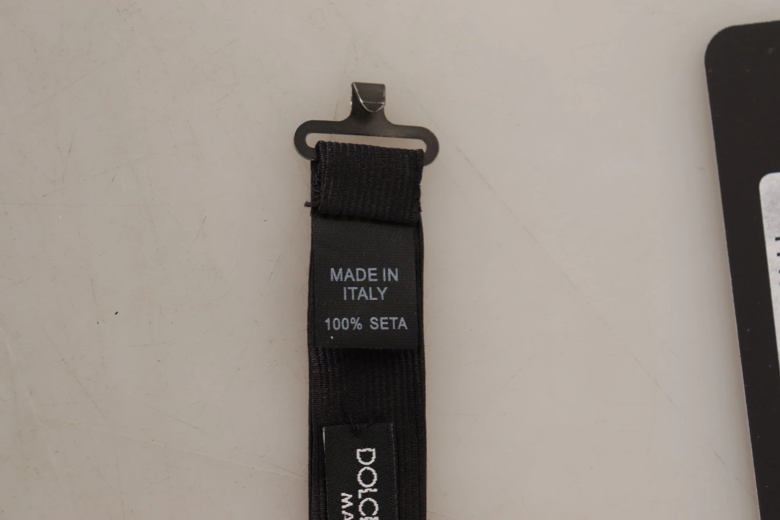 Dolce & Gabbana Black 100% Silk Adjustable Neck Papillon Tie