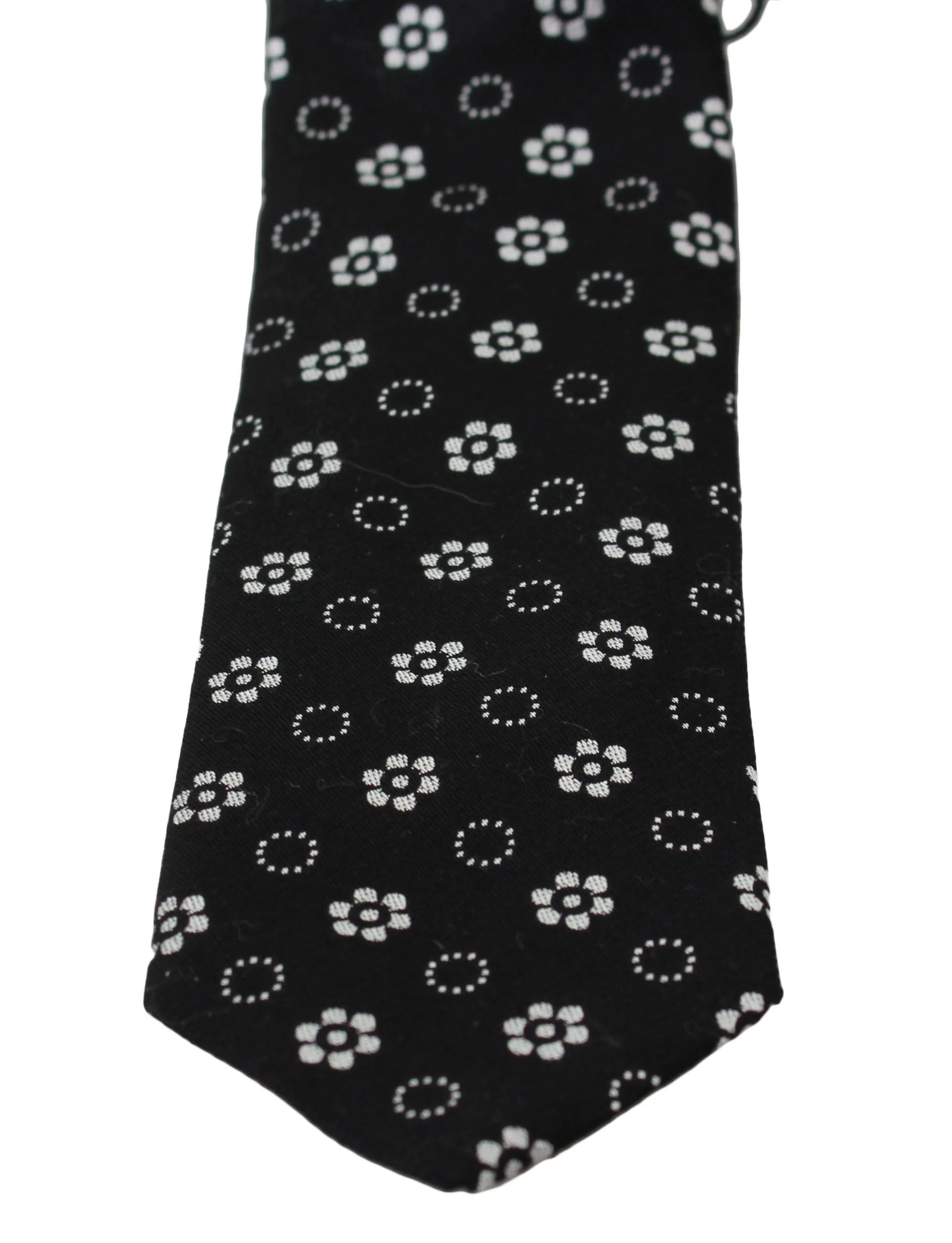Dolce & Gabbana Black 100% Silk Floral Print Print Classic Tie - Neckties