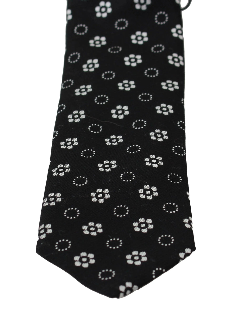 Dolce & Gabbana Black 100% Silk Floral Print Print Classic Tie - Neckties