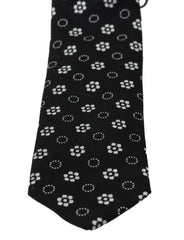 Dolce & Gabbana Black 100% Silk Floral Print Print Classic Tie - Neckties