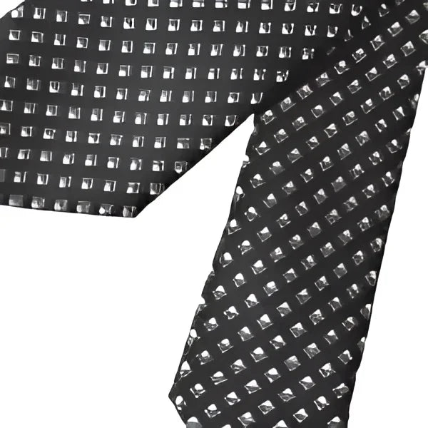 Dolce & Gabbana Black 100% Silk Patterned Adjustable Men Tie - Neckties