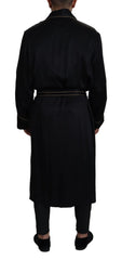 Dolce & Gabbana Black 100% Silk Robe Coat Wrap Jacket - IT50 | L - Overcoats