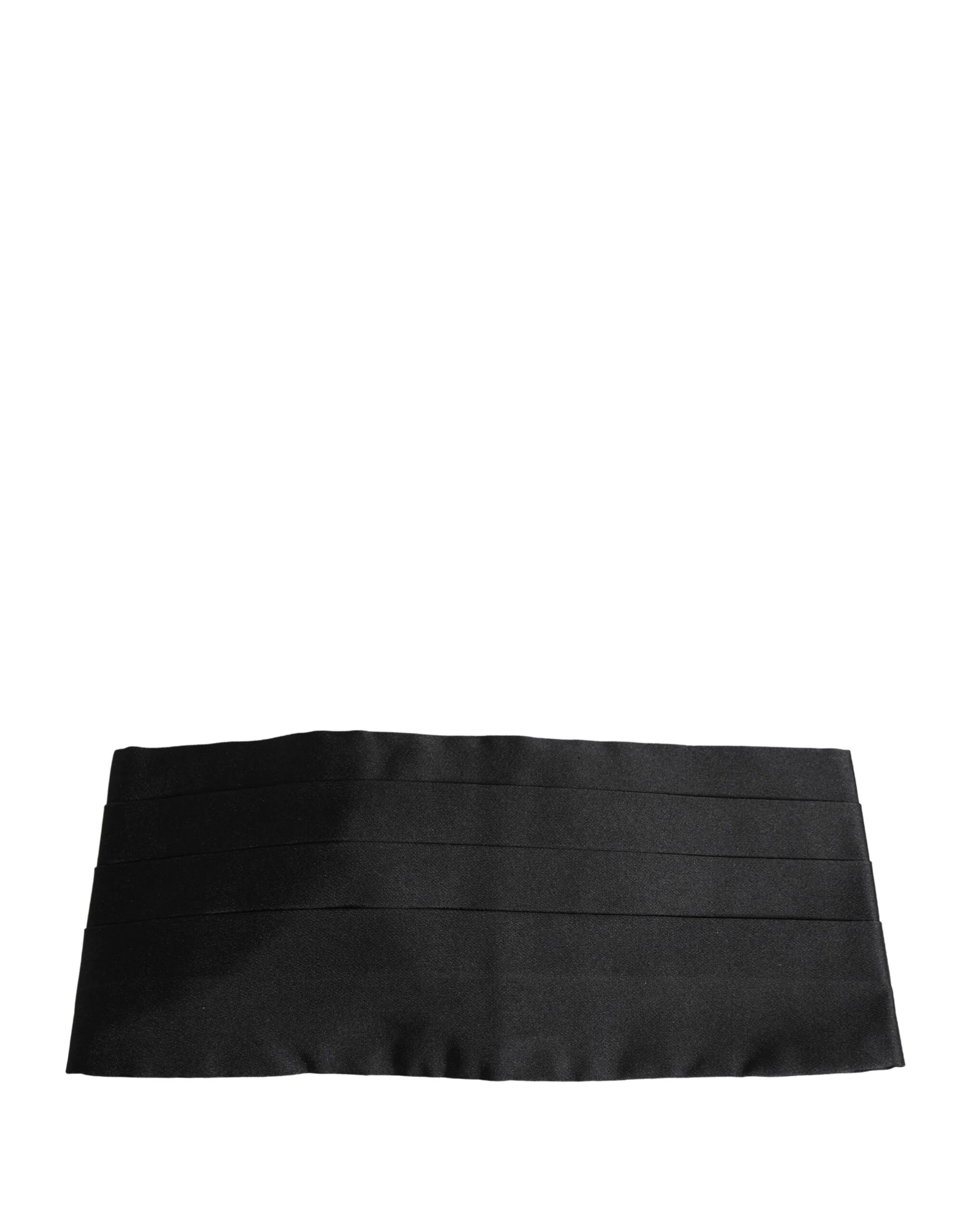 Dolce & Gabbana Black 100% Silk Wide Belt Waist Cummerbund - IT54 | XXL