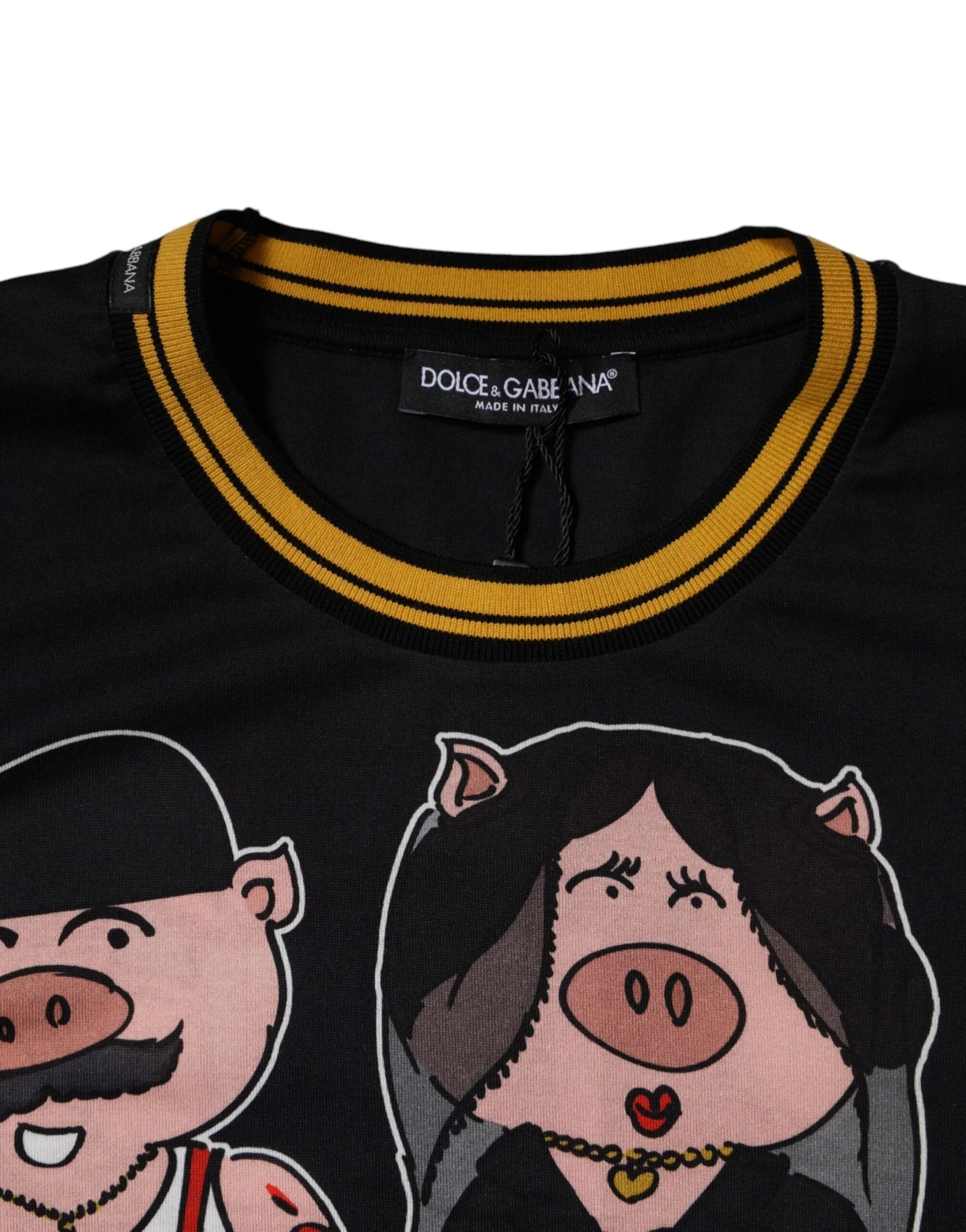 Dolce & Gabbana Black 2019 Year Of The Pig Crew Neck T-shirt - T-Shirts