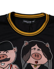 Dolce & Gabbana Black 2019 Year Of The Pig Crew Neck T-shirt - T-Shirts