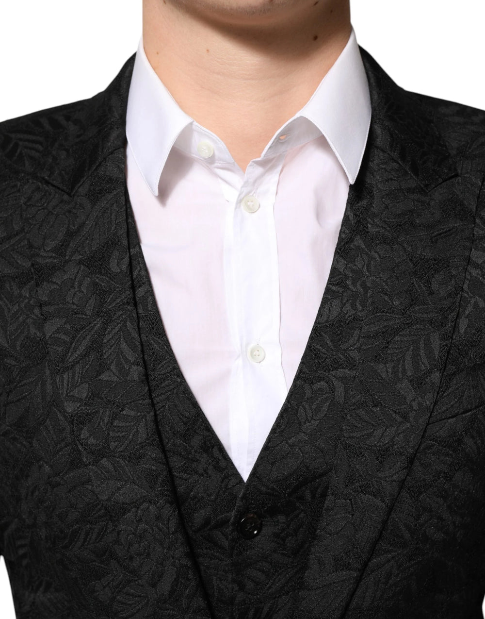 Dolce & Gabbana Black 3 Piece Brocade Jacquard Suit MARTINI - IT46 | S - Suits