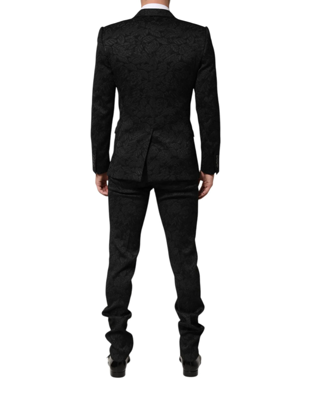 Dolce & Gabbana Black 3 Piece Brocade Jacquard Suit MARTINI - IT46 | S - Suits