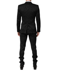 Dolce & Gabbana Black 3 Piece Brocade Jacquard Suit MARTINI - IT46 | S - Suits