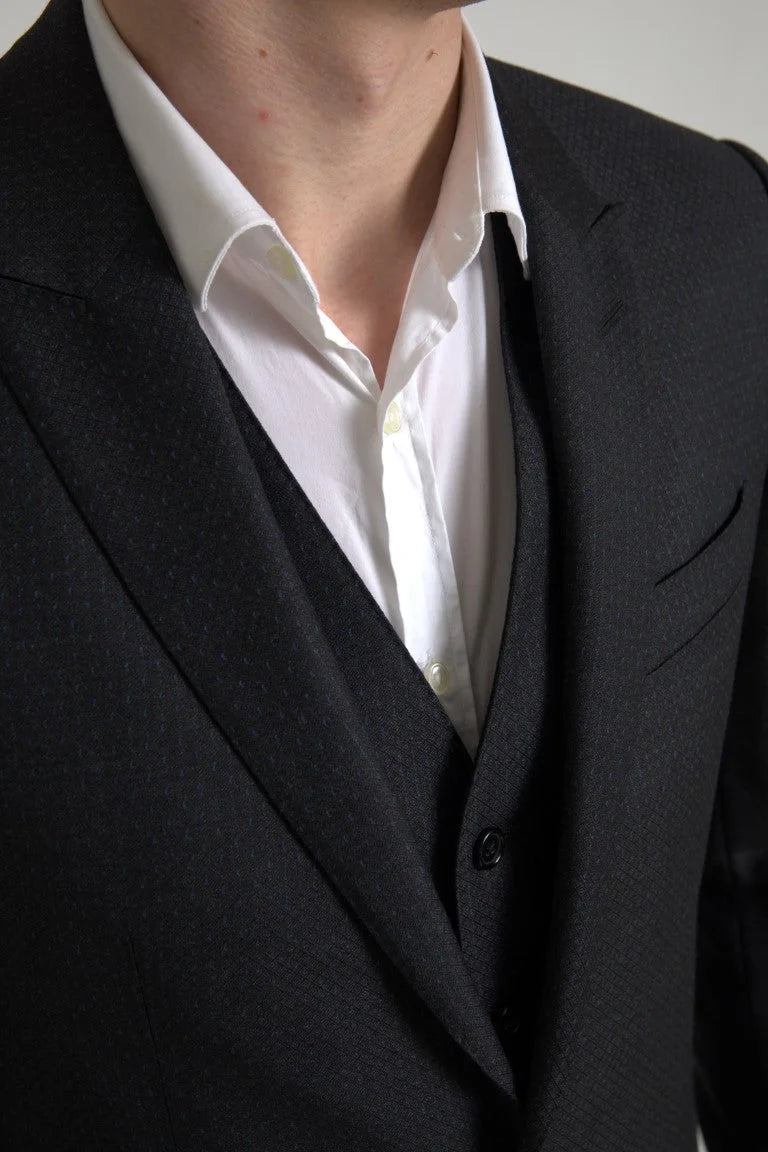 Dolce & Gabbana Black 3 Piece Single Breasted MARTINI Suit - Pant Suits