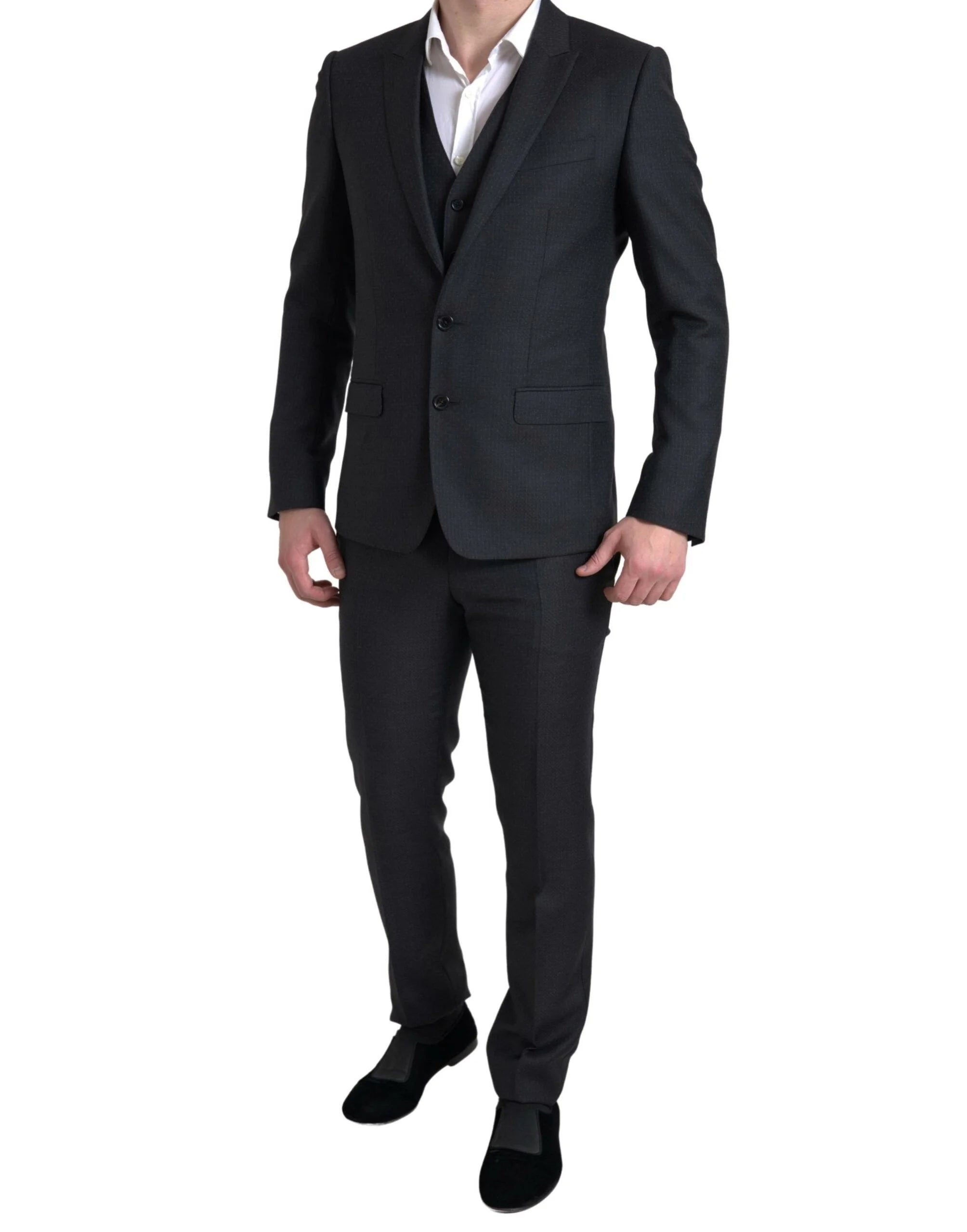 Dolce & Gabbana Black 3 Piece Single Breasted MARTINI Suit - Pant Suits