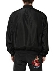 Dolce & Gabbana Black Acetate Full Zip Bomber Men Jacket - IT54 | XL - Bomber Jackets