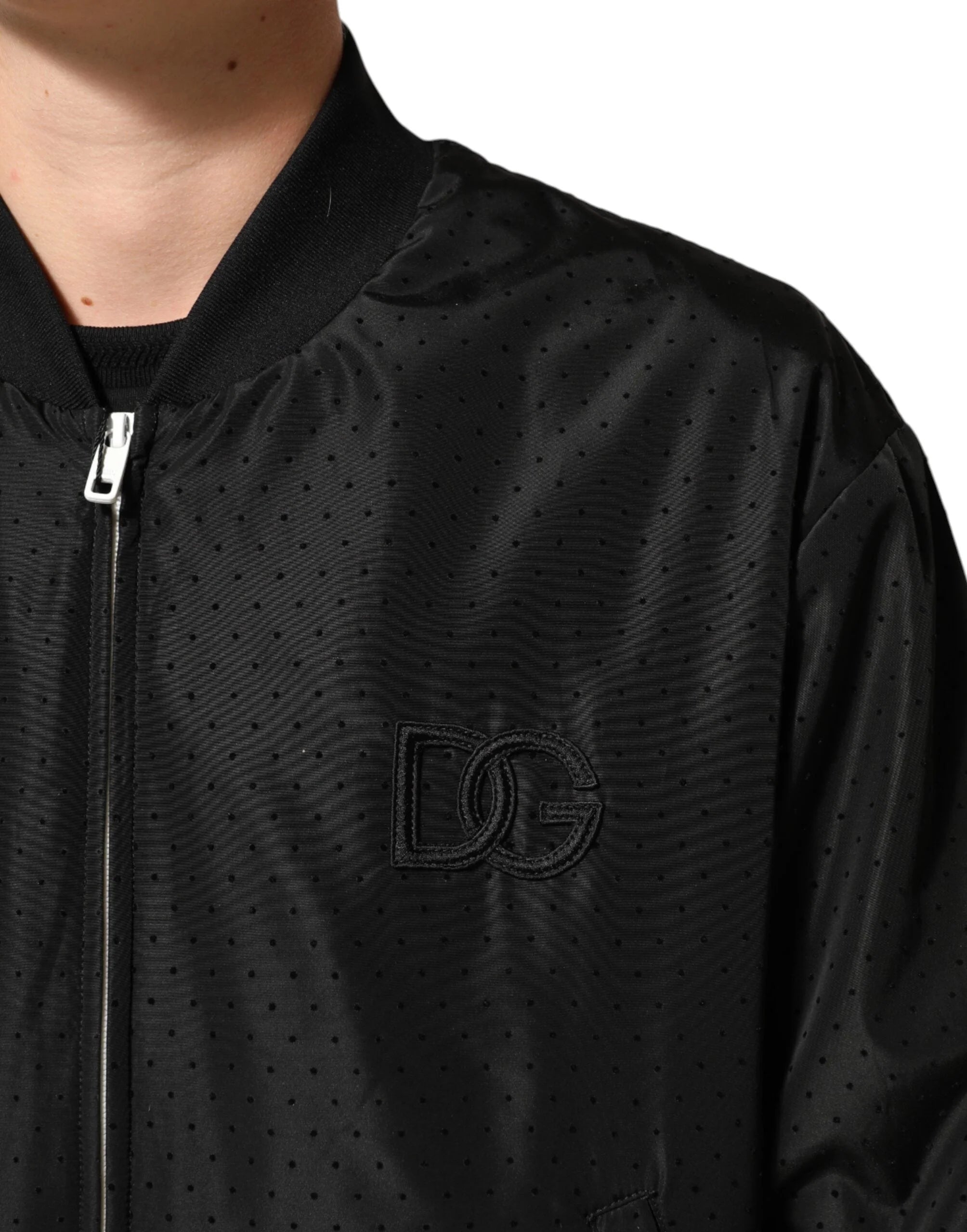 Dolce & Gabbana Black Acetate Full Zip Bomber Men Jacket - IT54 | XL - Bomber Jackets