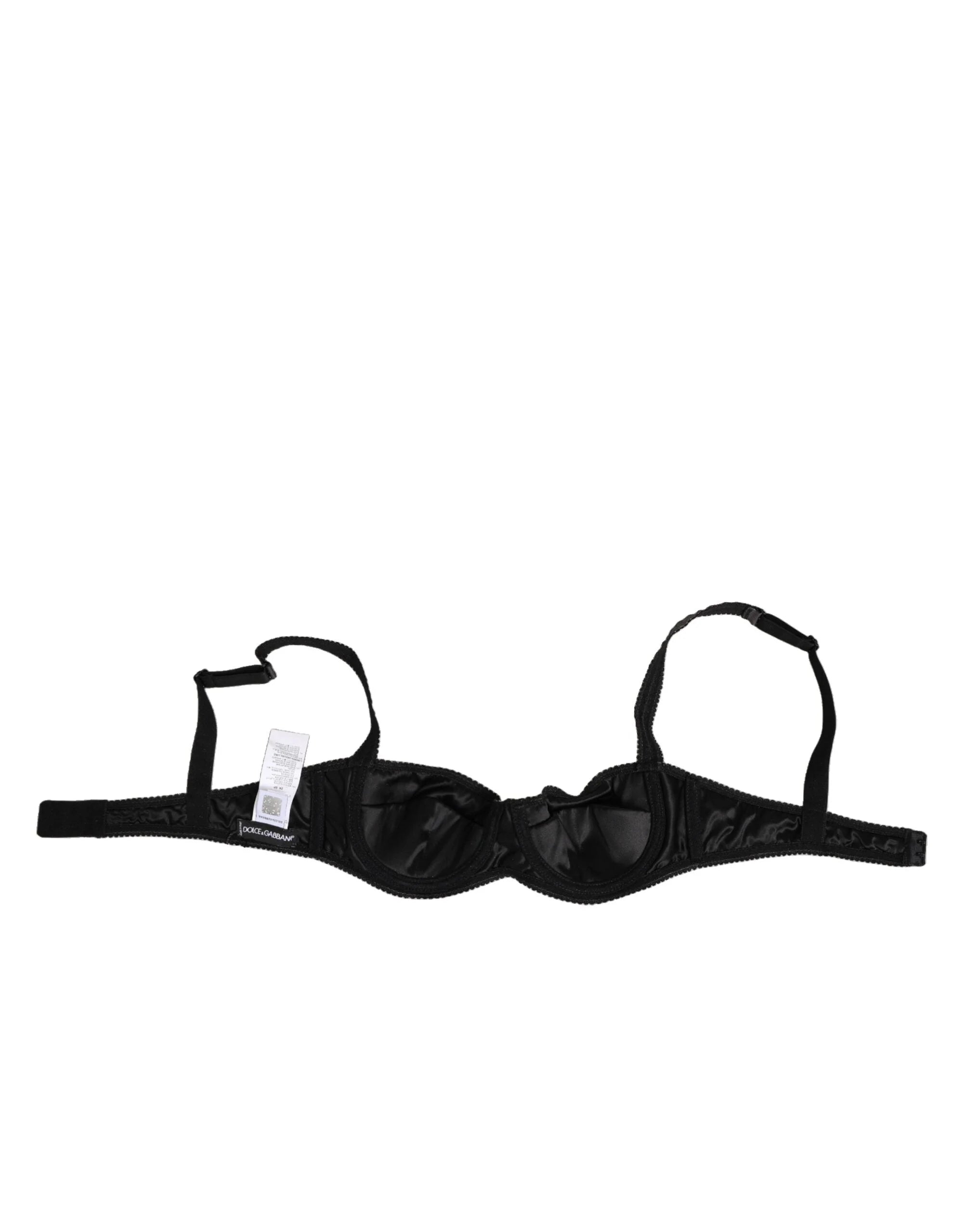Dolce & Gabbana Black Acetate Stretch Balconette Bra Underwear - IT2 | S