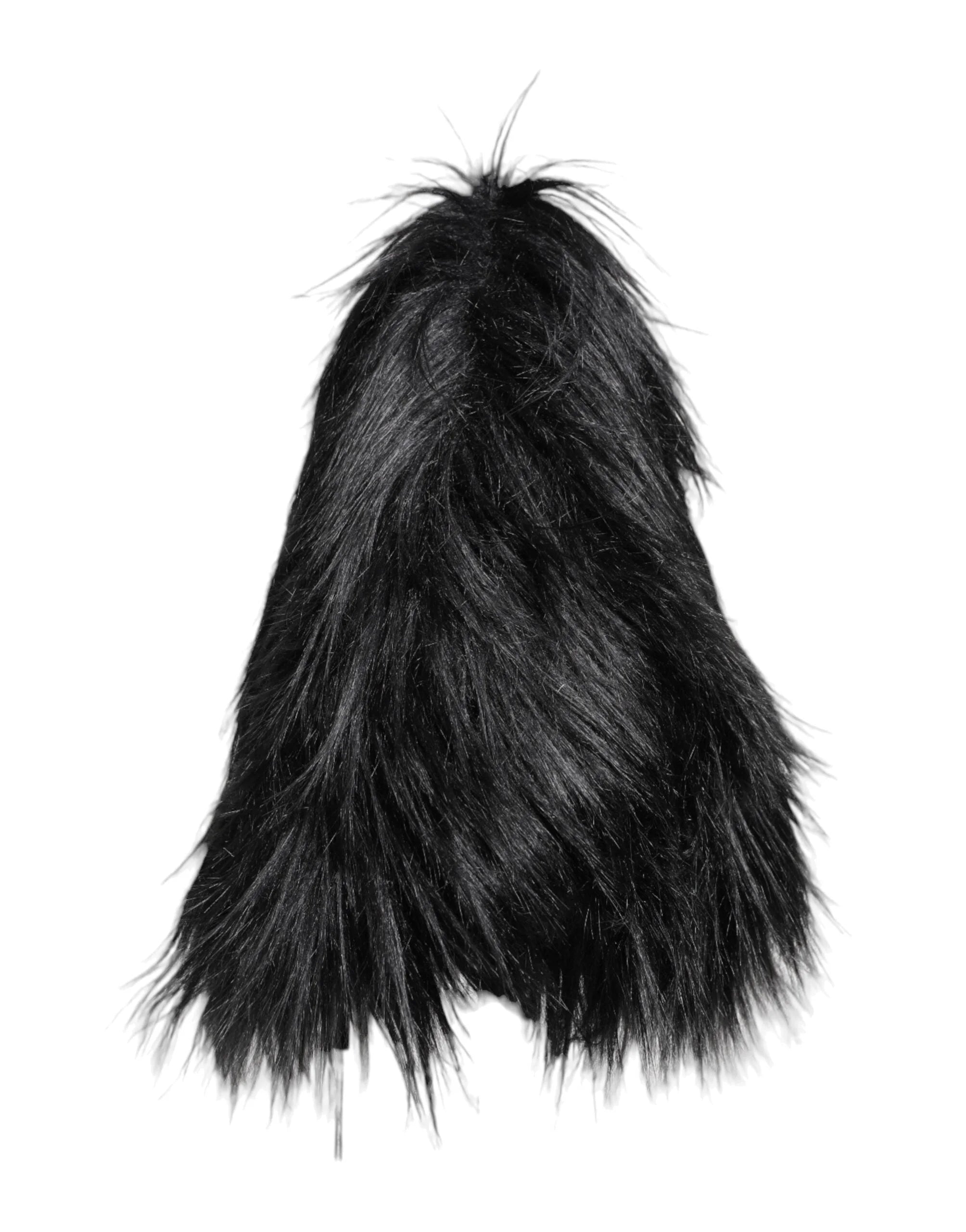 Dolce & Gabbana Black Acrylic Fur Womens Bucket Hat - 58 cm|M - Bucket Hats