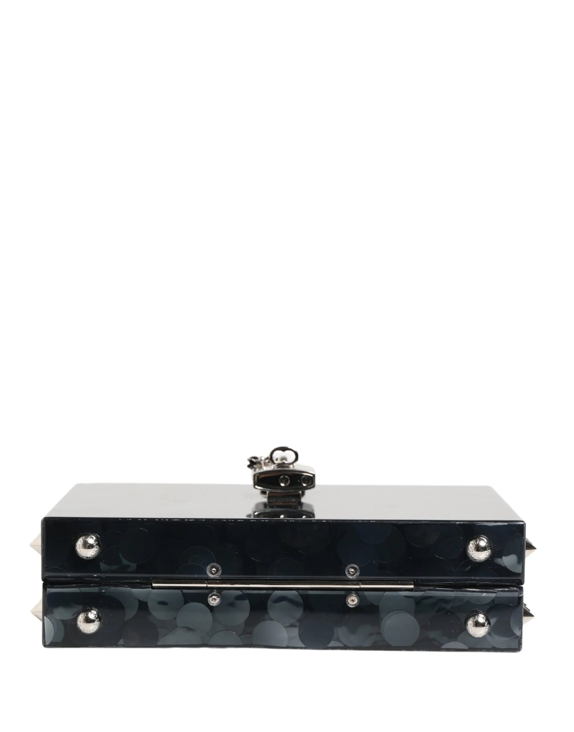 Dolce & Gabbana Black Acrylic Plexiglass Studded DOLCE BOX Clutch Bag