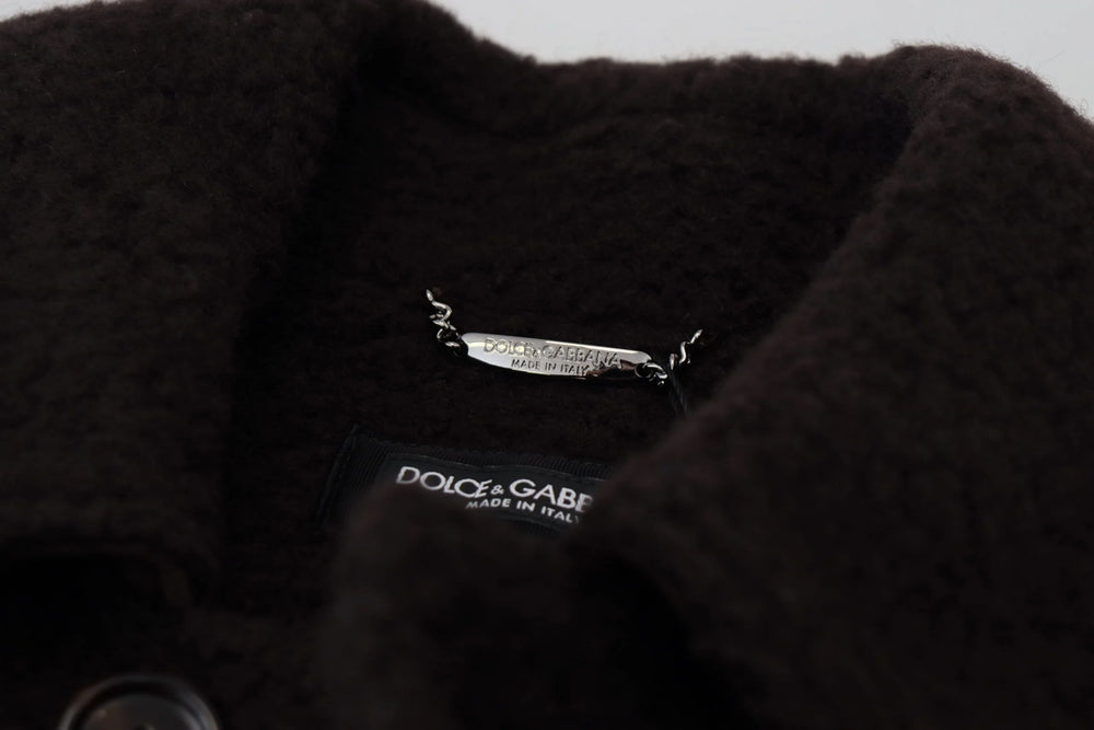 Dolce & Gabbana Black Alpaca Button Down Trench Coat Jacket - IT54 | XL - Trench Coats