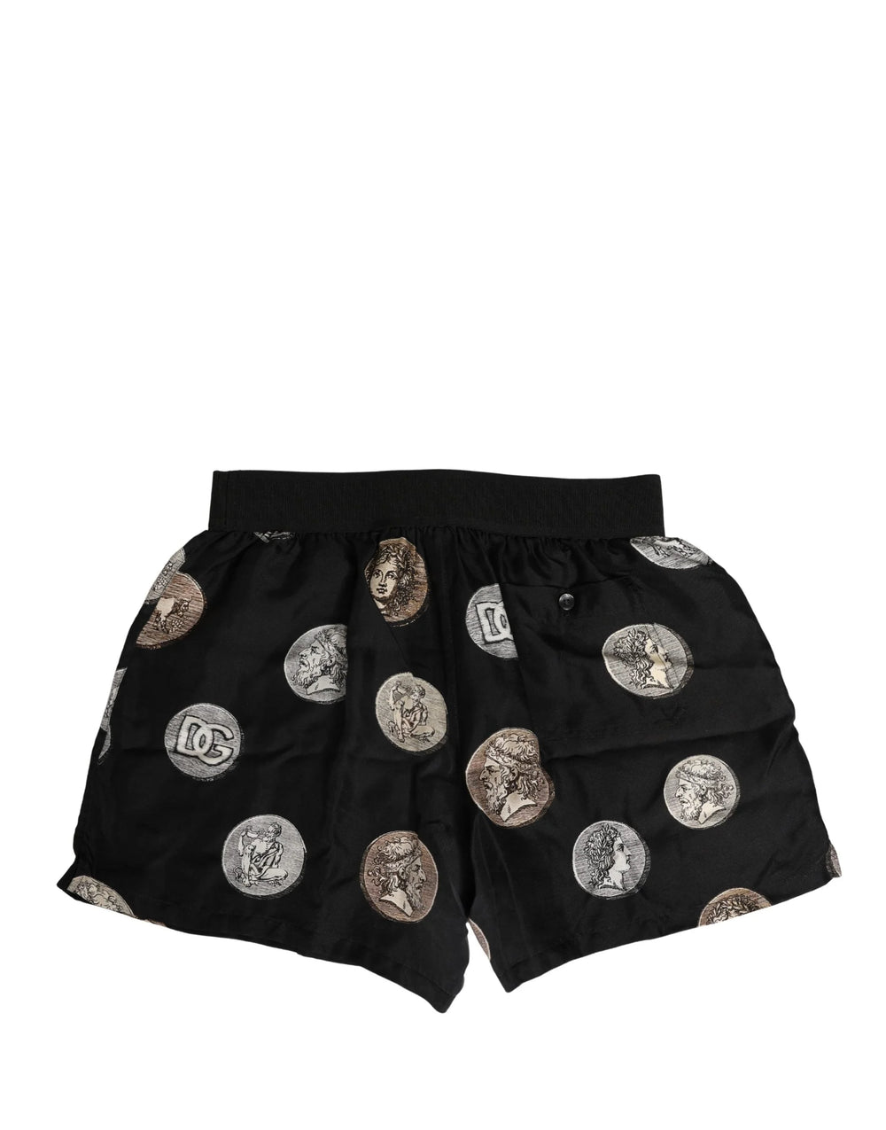 Dolce & Gabbana Svarta Antika Myntmönstrade Herr Boxershorts - IT3 | XS