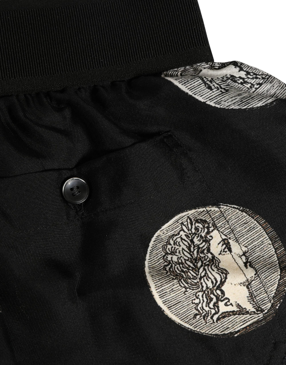 Dolce & Gabbana Svarta Antika Myntmönstrade Herr Boxershorts - IT3 | XS