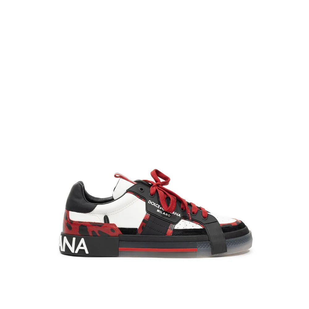 Dolce & Gabbana Black And White Leather Sneaker - EU46/US12 - Sneakers
