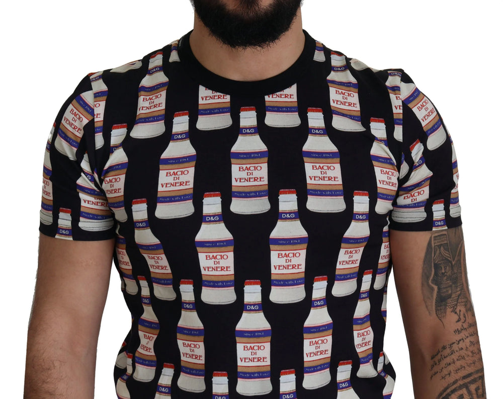 Dolce & Gabbana Black Bacio Di Venere Cotton Crew T-shirt - T-Shirts