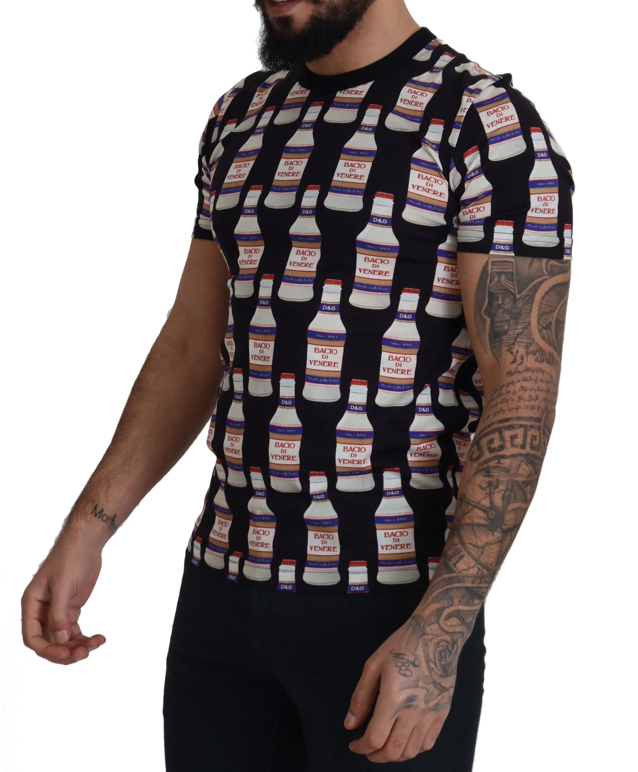 Dolce & Gabbana Black Bacio Di Venere Cotton Crew T-shirt - T-Shirts