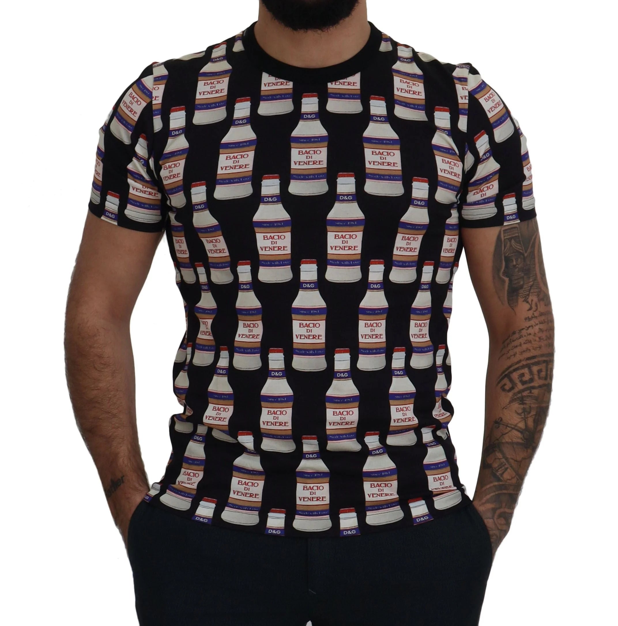 Dolce & Gabbana Black Bacio Di Venere Cotton Crew T-shirt - T-Shirts