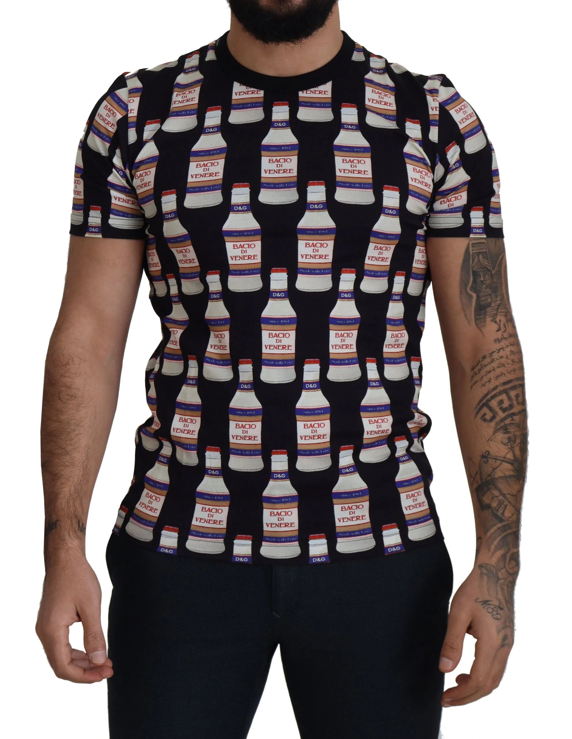 Dolce & Gabbana Black Bacio Di Venere Cotton Crew T-shirt - T-Shirts