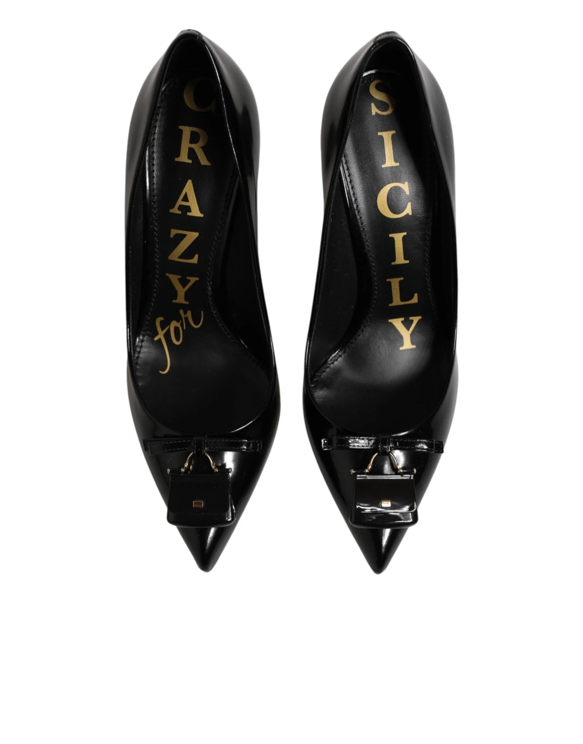 Dolce & Gabbana Black Bag Embellished Heels Pumps Shoes - Heels