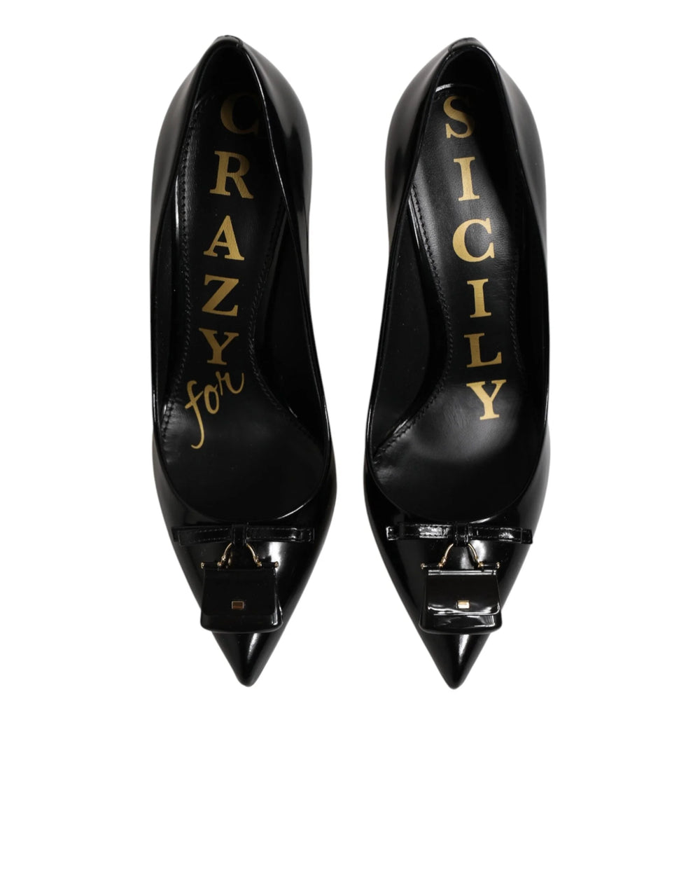 Dolce & Gabbana Black Bag Embellished Heels Pumps Shoes - Heels