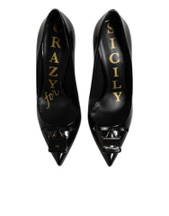 Dolce & Gabbana Black Bag Embellished Heels Pumps Shoes - Heels