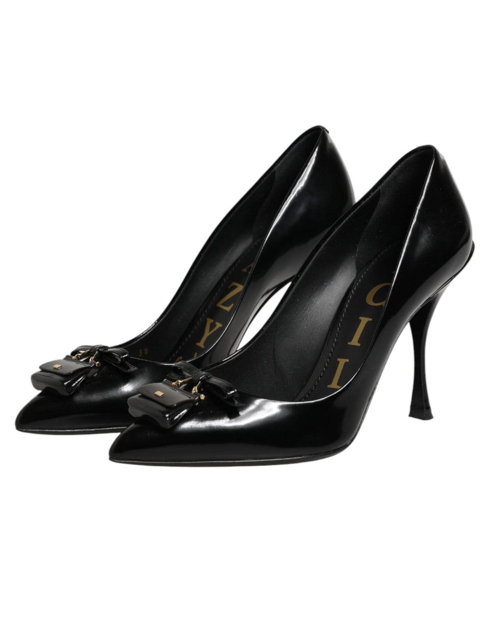 Dolce & Gabbana Black Bag Embellished Heels Pumps Shoes - Heels