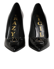 Dolce & Gabbana Black Bag Embellished Heels Pumps Shoes - Heels