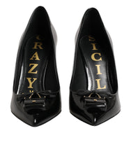 Dolce & Gabbana Black Bag Embellished Heels Pumps Shoes - EU36/US5.5