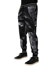 Dolce & Gabbana Black Banana Leaf Cotton Jogger Trouser Pants - IT50 | L - Joggers