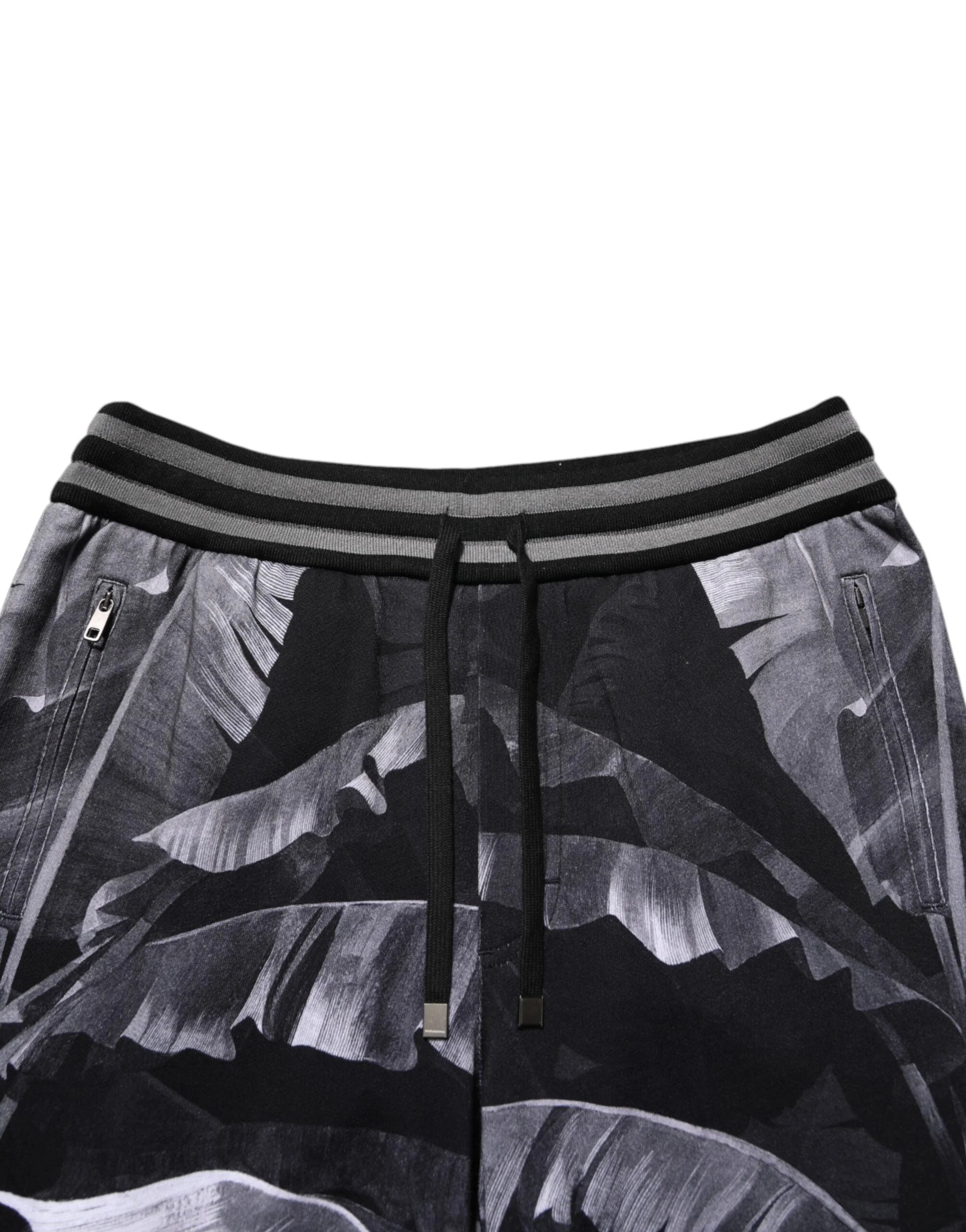 Dolce & Gabbana Black Banana Leaf Cotton Jogger Trouser Pants - IT50 | L