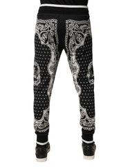 Dolce & Gabbana Black Bandana Cotton Jogger Pants - IT50 | L - Joggers