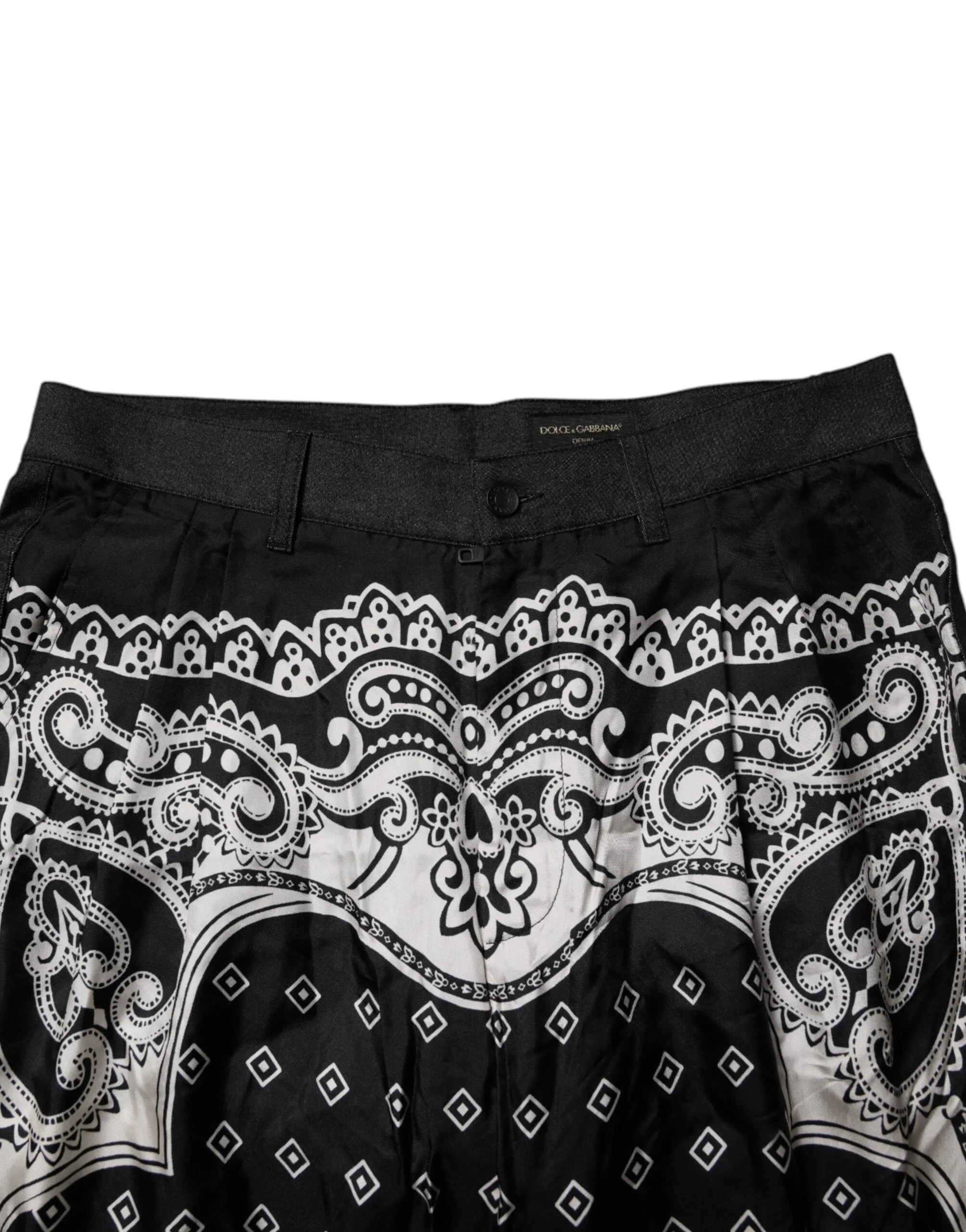 Dolce & Gabbana Black Bandana Cotton Skinny Denim Jeans - IT52 | XL - Jeans