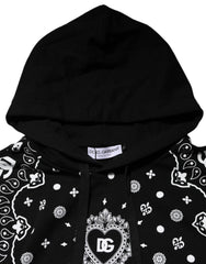 Dolce & Gabbana Black Bandana Hooded Men Sweatshirt Sweater - Hoodies
