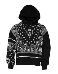 Dolce & Gabbana Black Bandana Hooded Men Sweatshirt Sweater - Hoodies